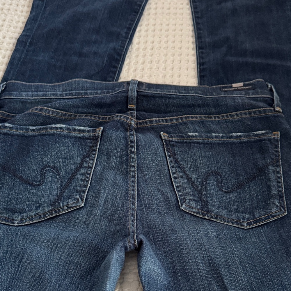 Citizens Of Humanity Dark Blue Slim Boot Leg Jeans